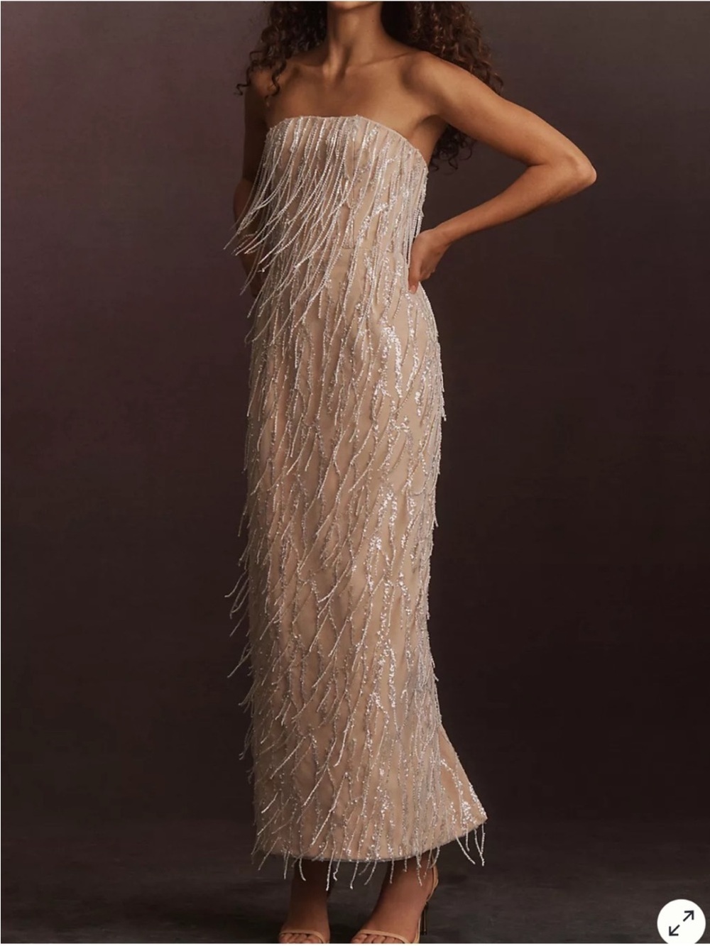 HELSI Ramona Strapless Beaded Fitted Maxi Dress